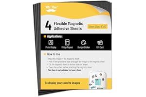 Mr. Pen- Adhesive Magnetic Sheets, 8" x 10", 4 Pack, Flexible Photo Magnet Paper with Adhesive Backing