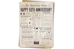 Jumbo 50th Anniversary Card for Women Men, Funny 50th Wedding Anniversary Decorations for Mom Dad, Romantic 50 Year Anniversa