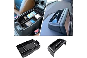 Carwiner 2 PCS Center Console Organizer Compatible with Ford Bronco Sport Accessories 2021-2024, Armrest Storage Box & Dash Organizer Tray Holder Interior Insert
