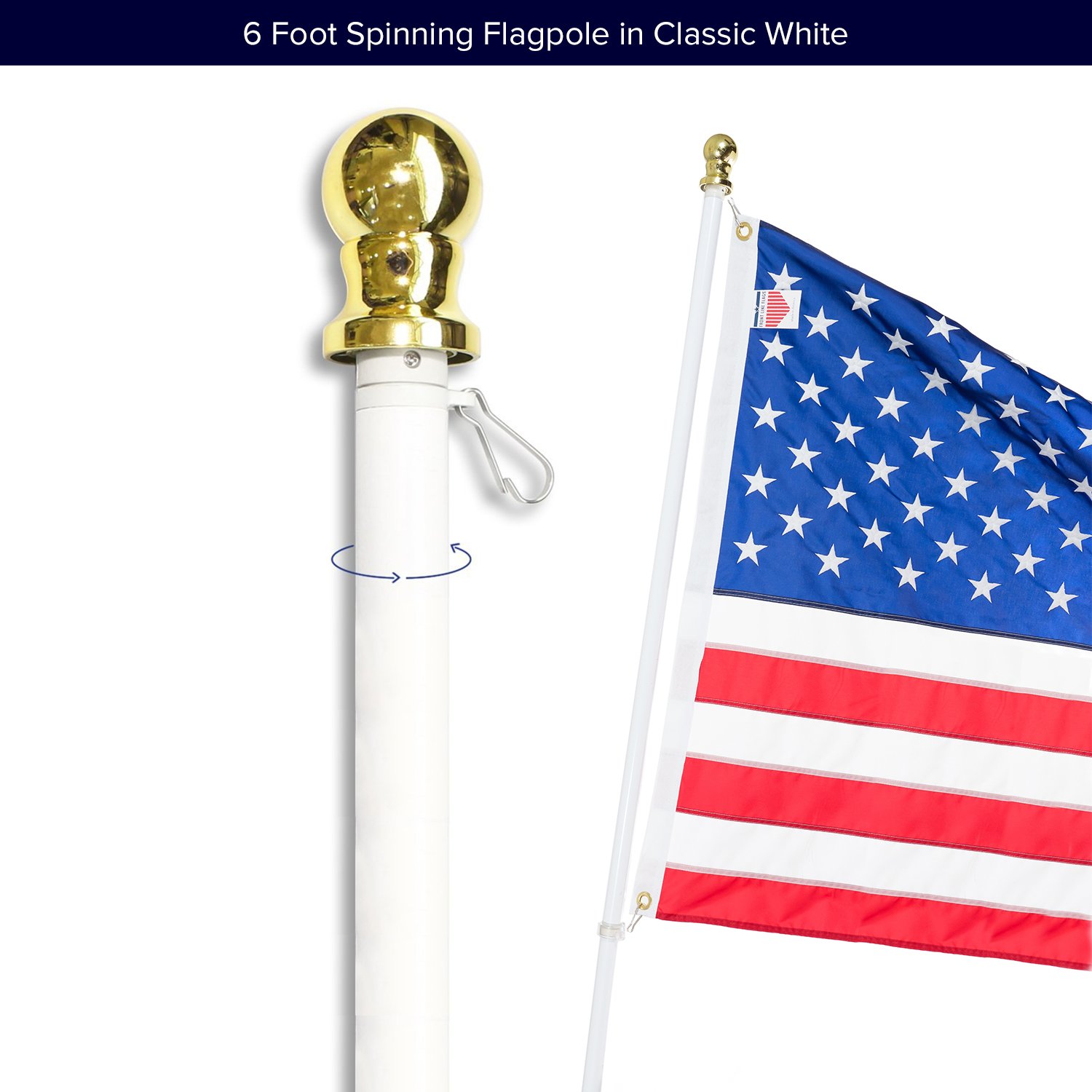 6 foot flag pole color guard