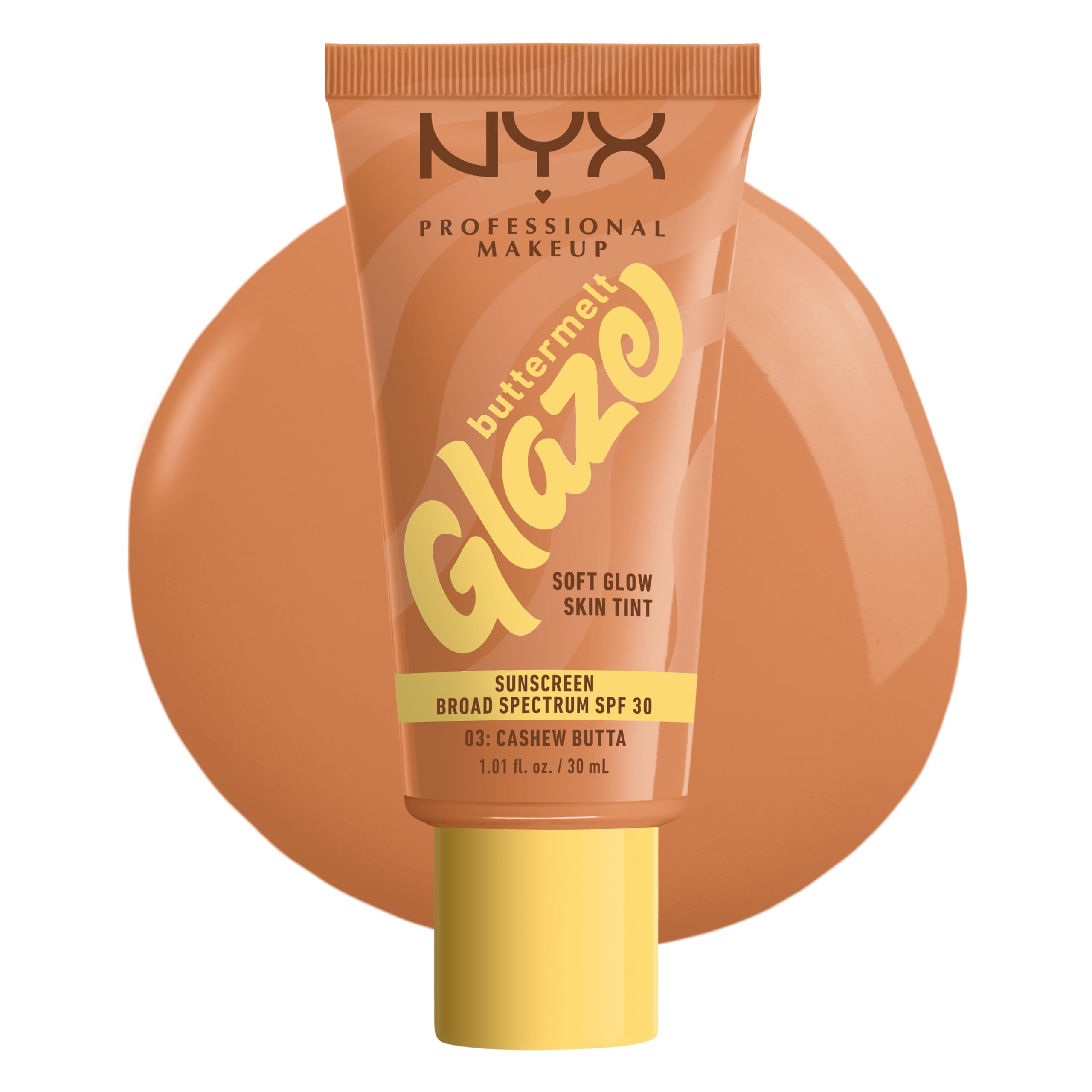 Photo 1 of NYX PROFESSIONAL MAKEUP Buttermelt Glaze Soft Glow Skin Tint + SPF 30, Up To 12HR Wear, 03 Cashew Butta