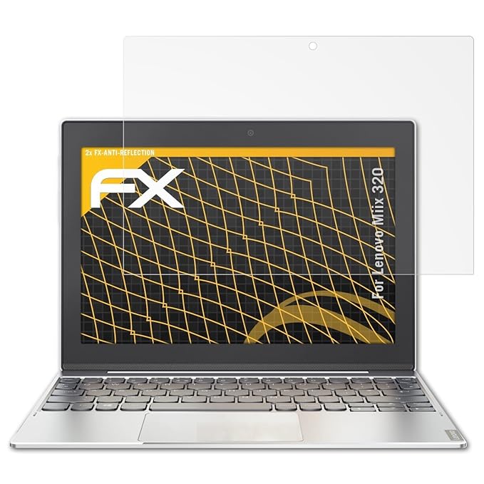 atFolix Panzerfolie kompatibel mit Lenovo Miix 320 Schutzfolie, entspiegelnde und stoßdämpfende FX Folie (2X)
