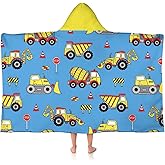 sdhinlwo Thickened Hooded Towels for Kids Suitable Girls Boys Kids Bath Towels, 30"x50" Super Absorbent, Truck Cute Cartoon Toddler Towels Multi-Purpose for Beach, Pool and Bathroom