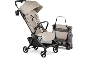 Mompush Nexis Carbon Travel Stroller, Ultra-Lightweight 11.5 lbs, Compact & Airplane Carry-On Approved, One-Second Auto-Fold, One-Hand Full Recline, from Birth to 50 lbs, JPMA Certified