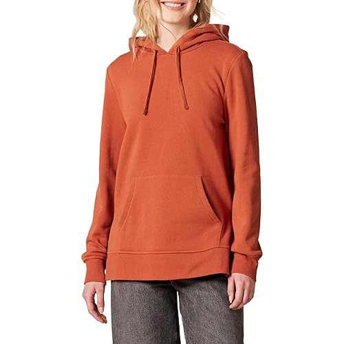 Amazon Essentials Women's Fleece Hooded Tunic Sweatshirt, Caramel, X-Large