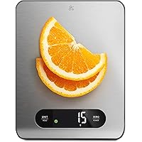 Greater Goods Stainless Steel Food Scale - A Premium Kitchen Scale That Weighs in Grams, Ounces, Fluid Ounces, and Milliliter