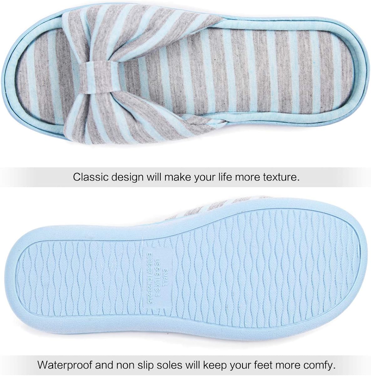 Caramella Bubble Womens Summer Open Toe Memory Foam Slip on Slippers Indoor Outdoor