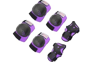RUNDONG Youth/Kids Knee Pads Elbow Pads Wrist Guards Protective Set for 3-15 Years Child Roller Skates, Scooter, Inline Skating, Cycling, BMX Bike, Skateboard, Riding and Outdoor Extreme Multi-Sports