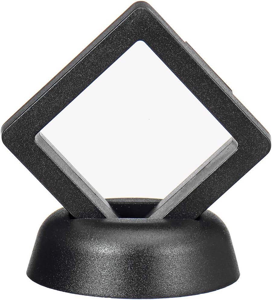 HAPYLY5pcs 3D Floating Coin Display Stand Frame Holder Box