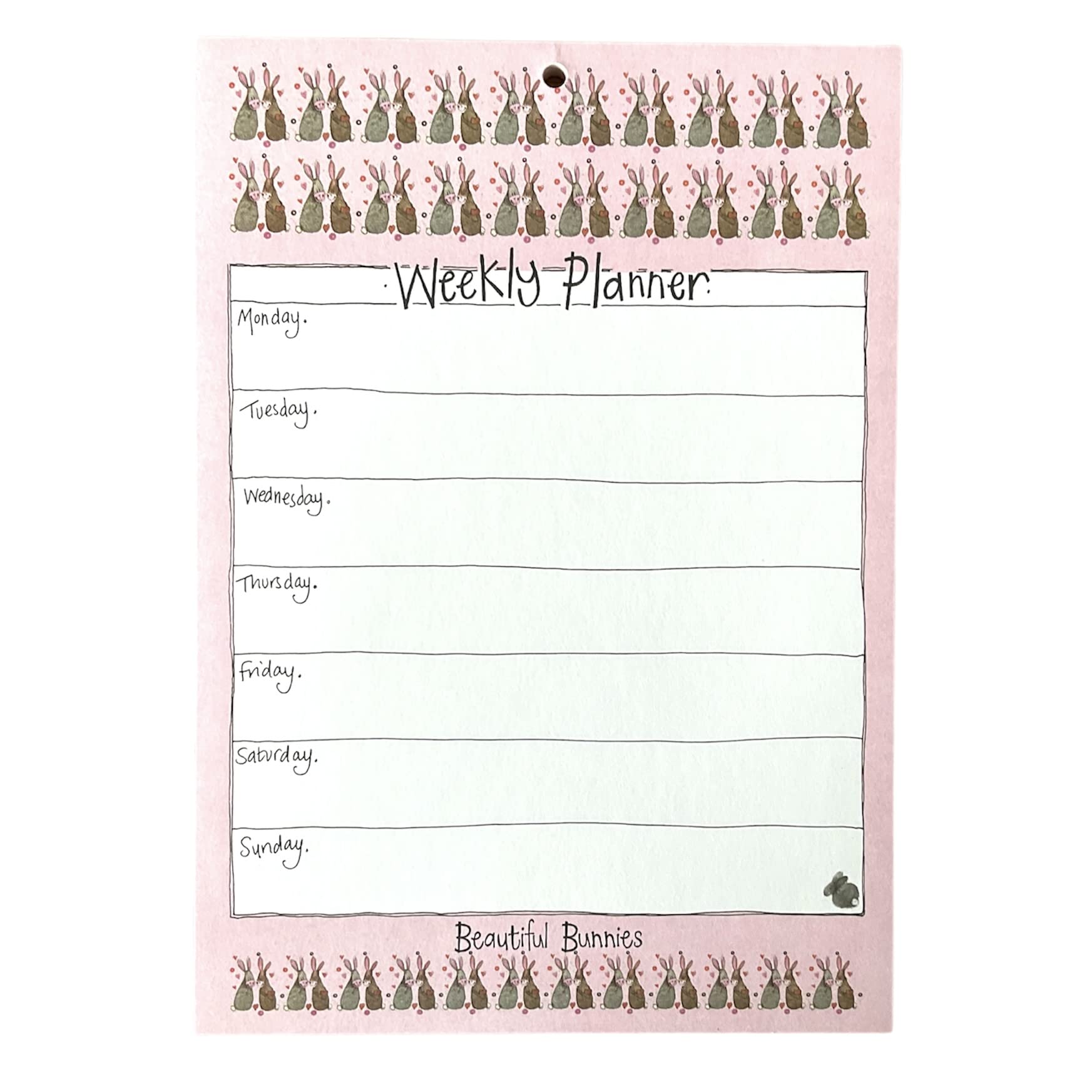 Alex Clark Art Beautiful Bunnies Weekly Planner Notepad