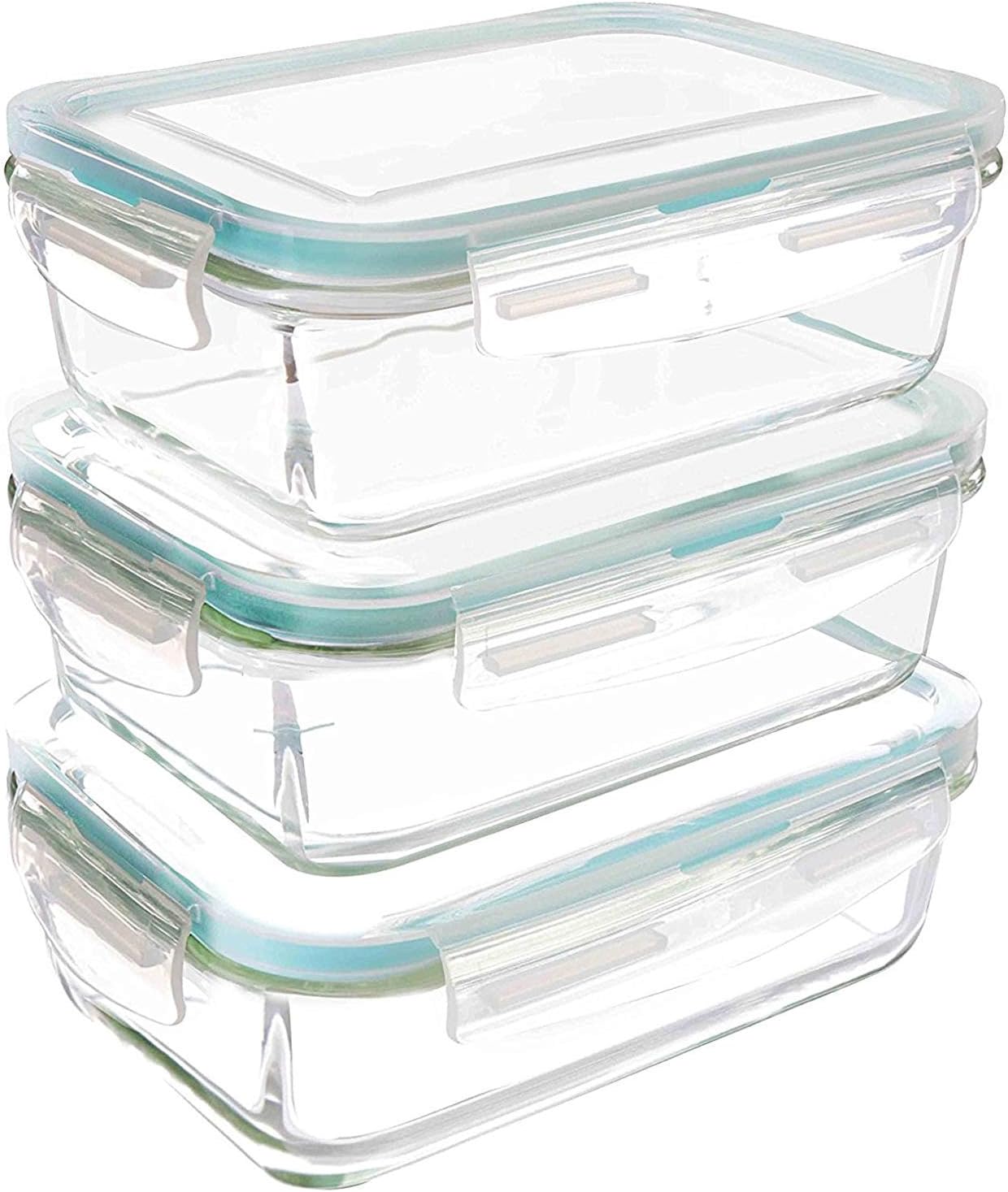 KICHLY Glass meal prep containers, Set of 16pcs (8 Containers and 8 Lids)