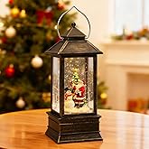 Impress Life Christmas Snow Globe Lantern with Light & Music, Santa & Snowman & Christmas Tree Battery/USB Operated Snow Globe with Glitter, Christmas Decorations Decor for Home