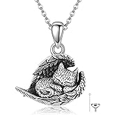MONGAS Hummingbird/Turtle/Cat/Sloth/Cardinal/Phoenix Urn Necklace for Ashes for Women 925 Sterling Silver Cute Animal Cremation Jewelry Remembrance Gift for Loss