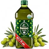 BASSO 1904 - Organic Extra Virgin Olive Oil, 2 Liters (67.6 fl oz) | Cold Extracted Olive Oil, Organic EVOO Extra Virgin Olive Oil for Dressing, Dipping and Finishing, Product of Italy