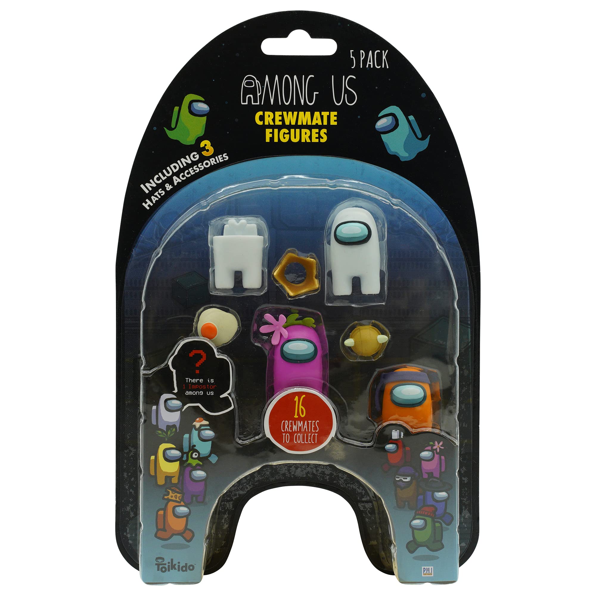 Among Us Crewmate Figures 5 Pack AU2040-H, Official Merchandise Perfect Collectable Figure Gift Game Fan (Dead Body-White)