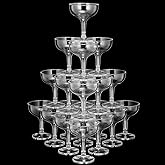 Zopeal 50 Pcs Champagne Glasses 5 oz Unbreakable Plastic Martini Glasses Disposable Wine Cups Stackable Stemmed Champagne Coupe Party Stem Cups for Valentine's Day Wedding Birthday Bar (Clear)