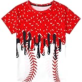uideazone Boys Girls 3D Graphic Printed T-Shirt Crewneck Short Sleeve Tees 6-14 Years