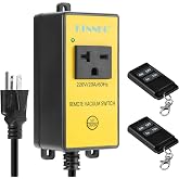 220v Dust Collector Remote Switch, 20 amp Automatic Vacuum Switch | 220-240 Volt ,Remote Control, 5s/10s Delay Off, 20A/60Hz/3600W, 2pcs Key FOB