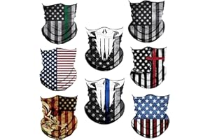 WYSUMMER 8PCS Scarves Bandanas Face Tube Black Headband, Motorcycle Multi Function Headwear Hat Scarf Neck Warmer Balaclava