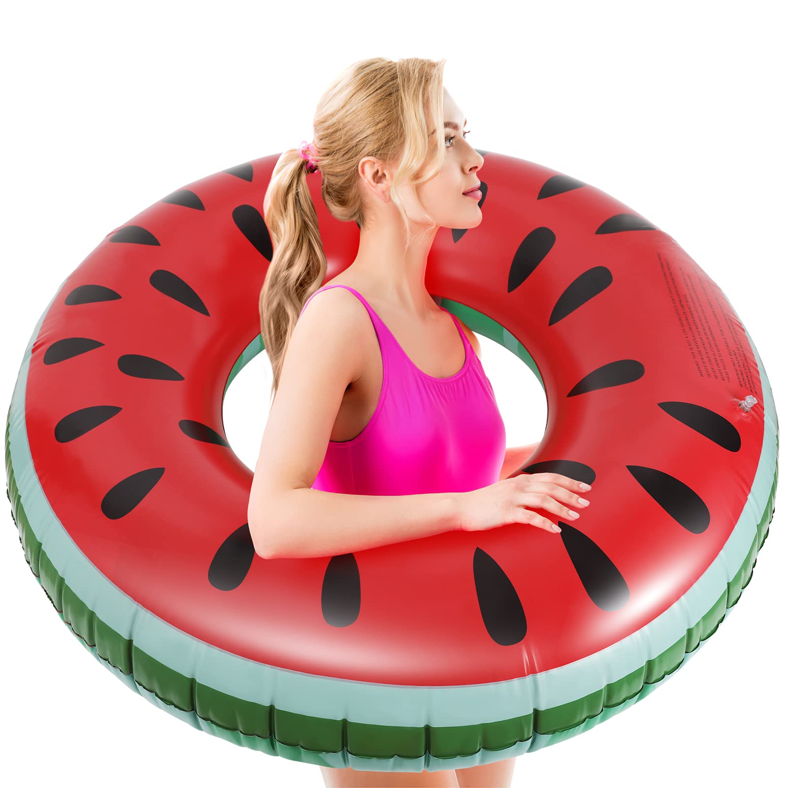 HeySplash Pool Inflatables, 102CM Large Swimming Rubber Ring for Adults, Inflatable Pool Toys Swim Floats Ring, Inflatable Pool Toys for Summer Beach Lake Party Decoration, Watermelon — image 1