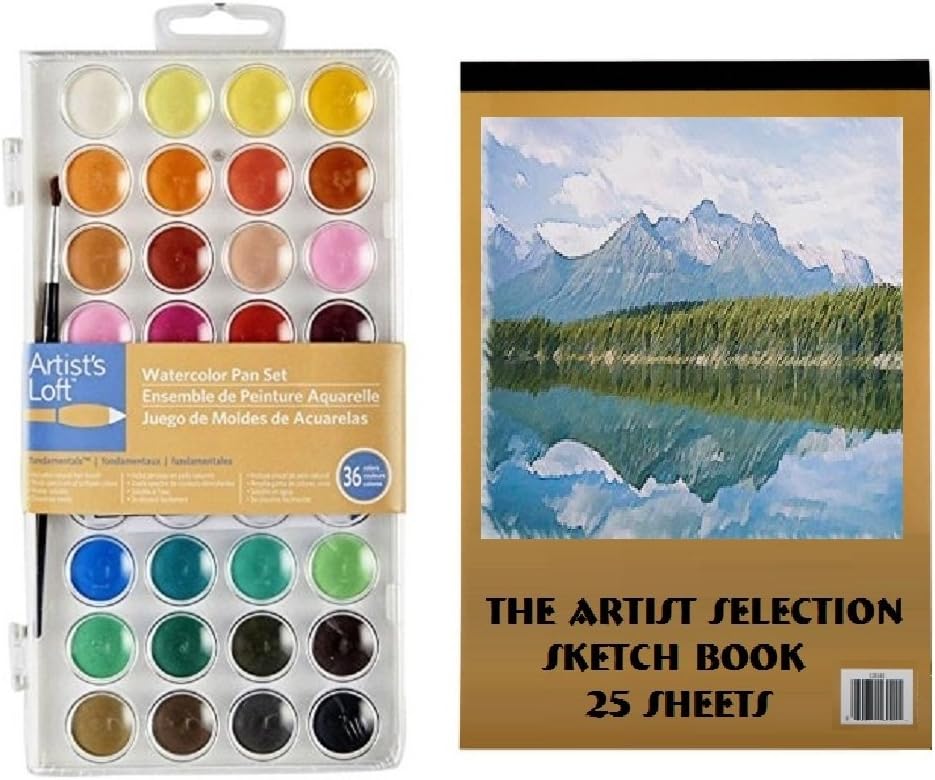 Watercolor Paint 36 Colors And Sketch 25 Page Book Set