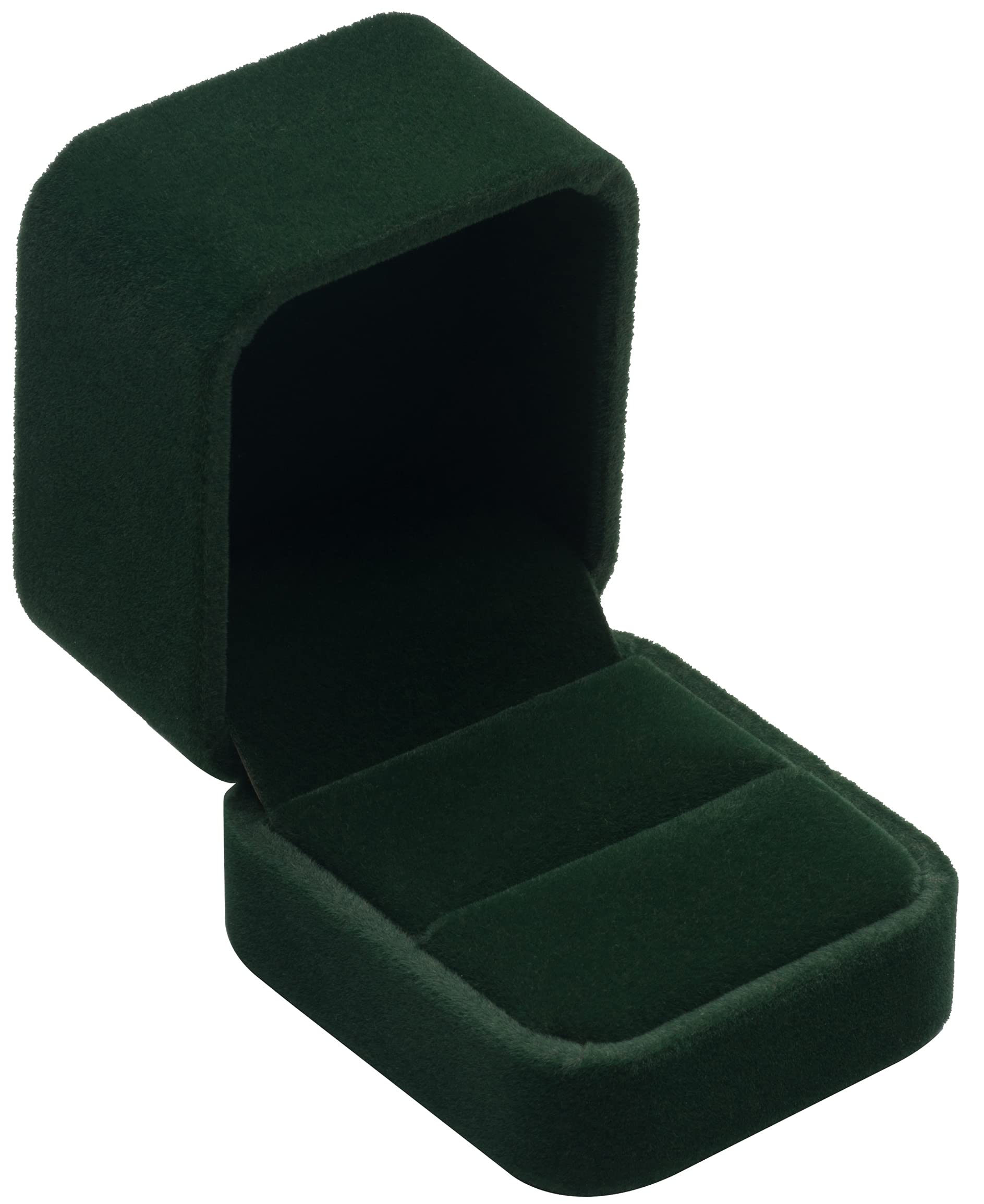 POKOFO Classic Velvet Engagement Ring Box Earring Jewelry Case Gift Box (Green)
