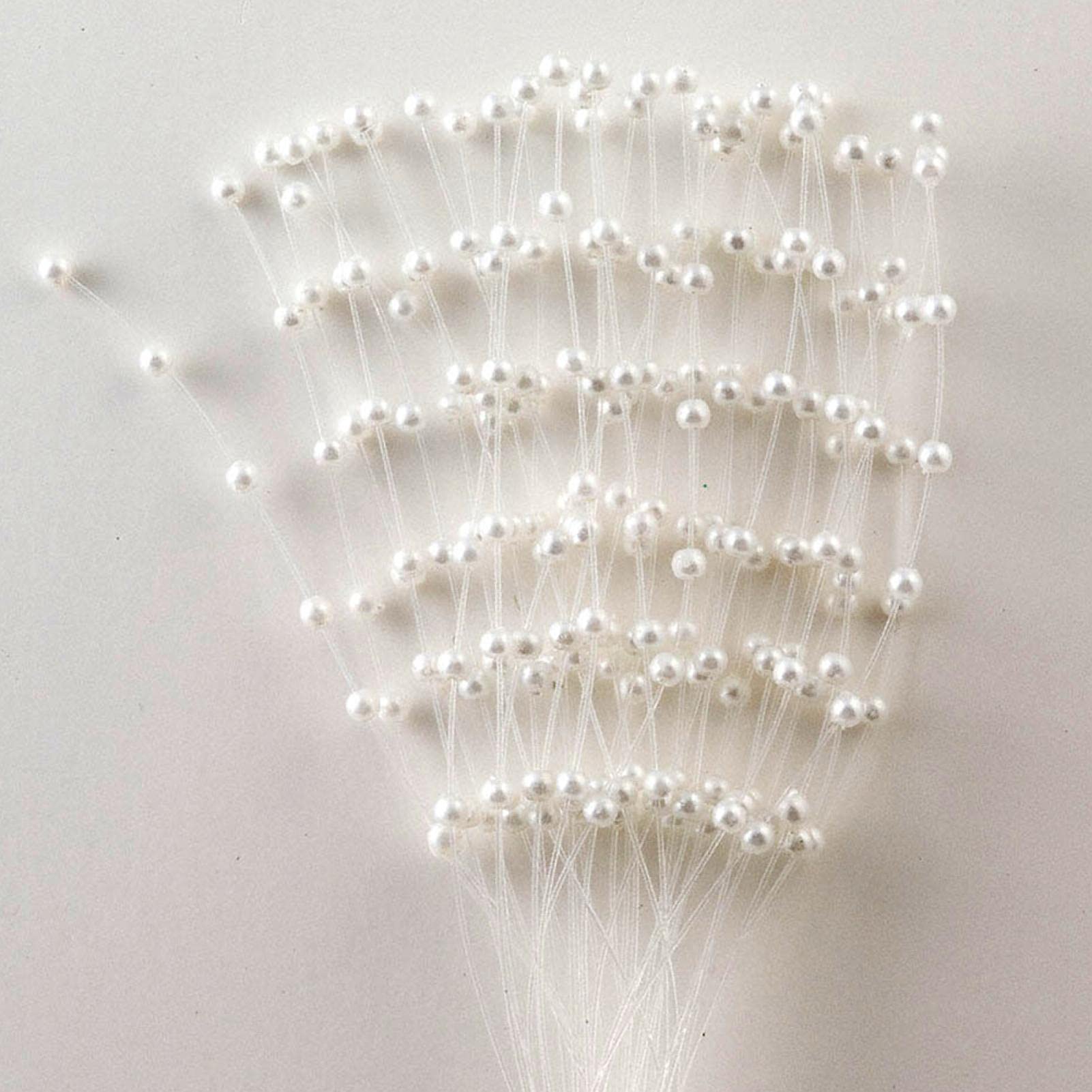 Faderr 10Pcs Stems Pearl Sticks Beading on Wire Stems for DIY Garland Bridal Wedding Pearl Bouquet Home Party Decor Craft (White), free size
