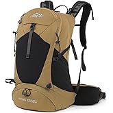 IX INOXTO Hiking Backpack, Waterproof Hiking Daypack with Rain Cover, Lightweight Travel Camping Backpack for Men Women (Khaki Without 3L)