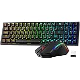 Redragon S136 Combo, K628 PRO 75% Wireless Gaming Keyboard + 7200 DPI Mouse | 78-Key Dedicated Arrow &amp; Numpad, 0-Delay Tri-Mode Both Devices, Swap-Ready Socket, Shared Dongle, M693 5 on-board CPI Mice