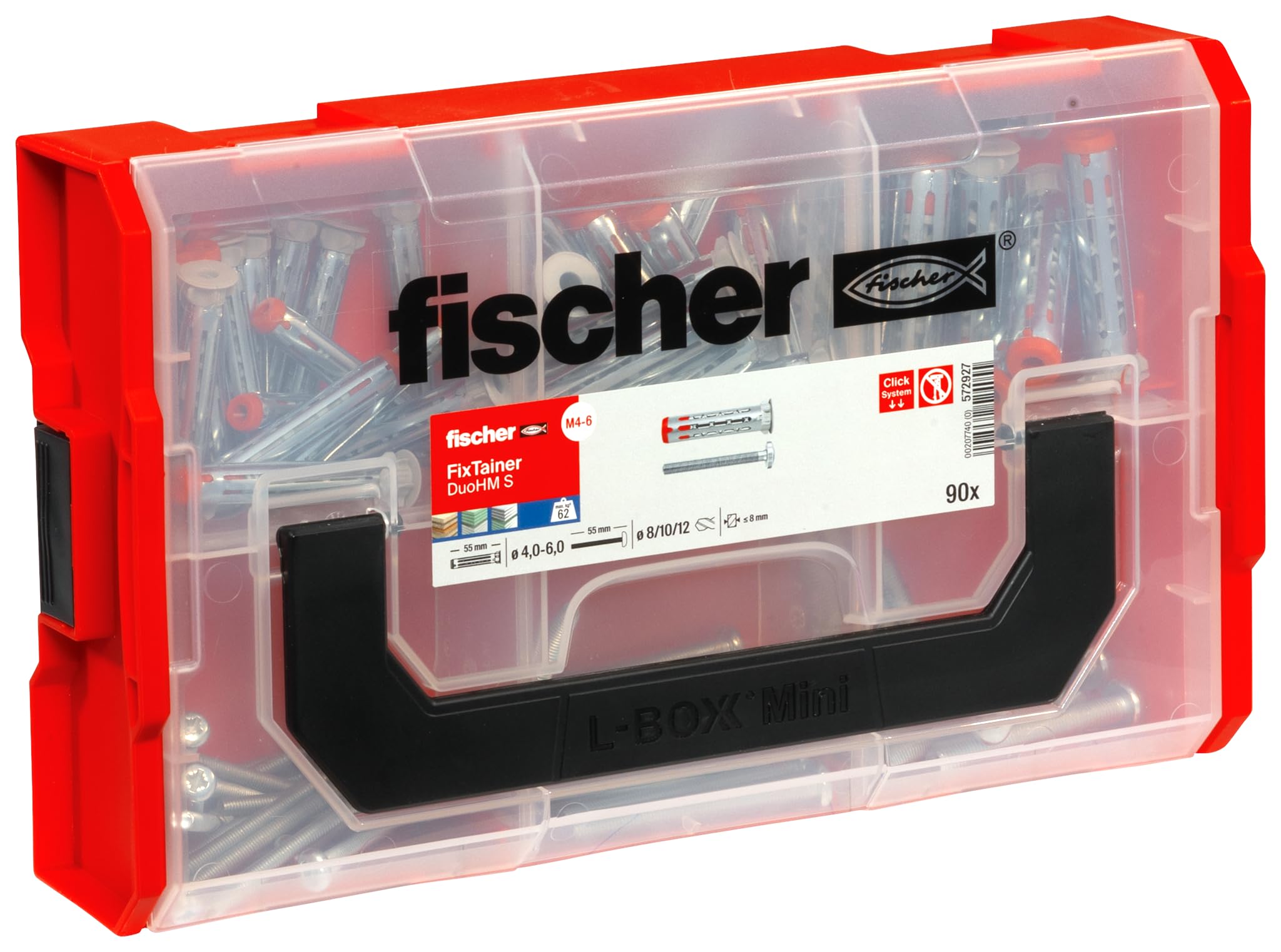 fischer FixTainer DuoHM Cavity Dowel + Screw TX, Dowel Box with 90 dowels and Screws, Panel dowels for attaching TV Brackets, Lights, etc. in Panel Building Materials, Practical Set