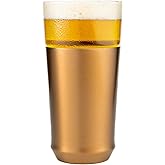 Elevated Craft Hybrid Vacuum Insulated Stainless Steel Base with Removable Pint Glass Insert, Ideal Insulation for Beers & Cold Beverages with Built-in Bottle Opener, Durable & Stylish, Copper (16 oz)