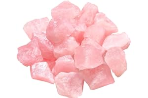 Apengshi Natural Rose Quartz Raw Stone Crystal 1lb Bulk Healing Reiki Repair Rock Meditation Chakra Balance Purification Decoration Tumbling Fountain Garden Jewelry Making Gifts Men Women