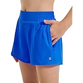 Stelle Girl's Athletic Shorts with Liner Zipper Pockets Elastic Waist Running Shorts Sports Active Shorts for Teen Kids