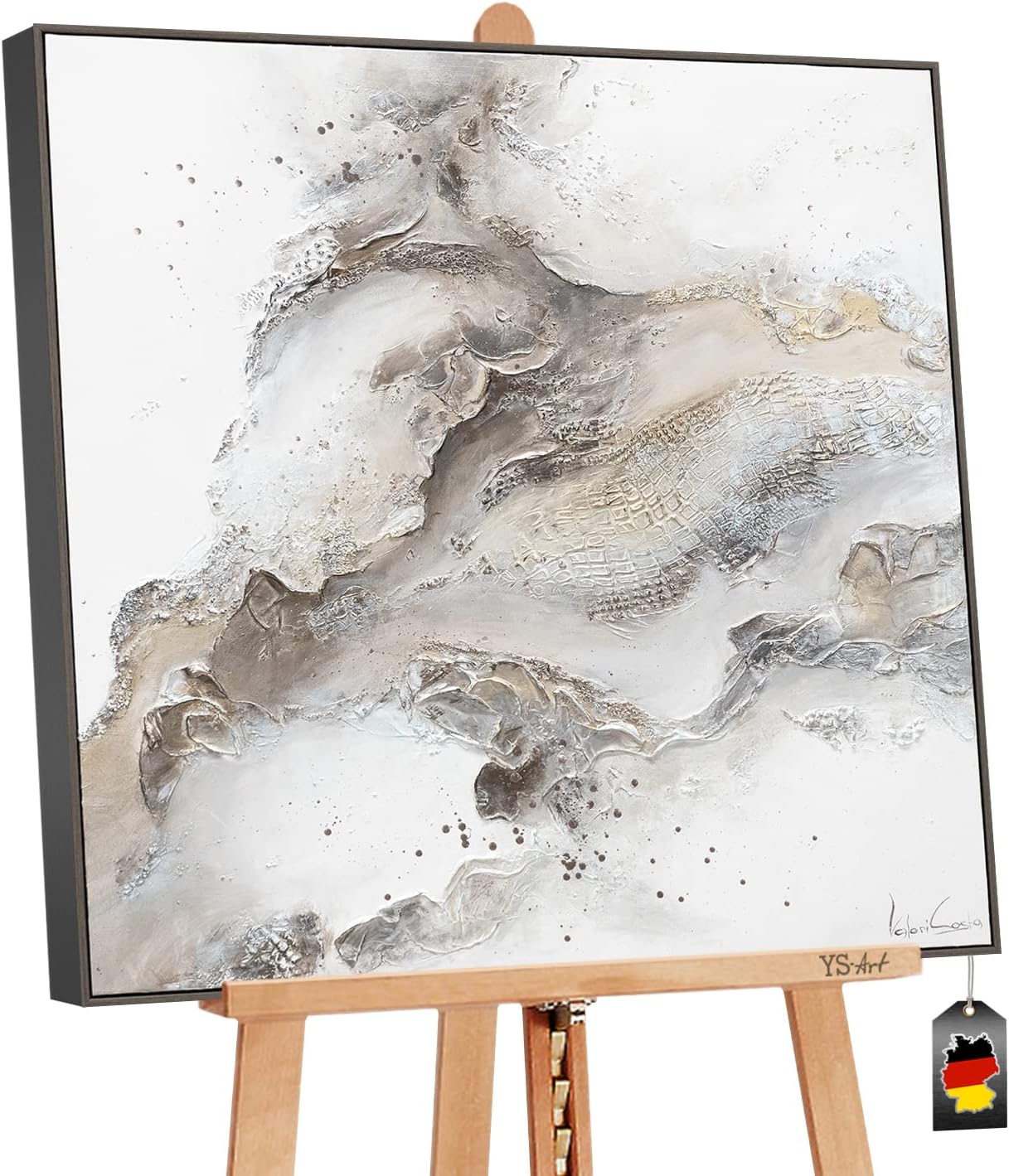 Paintings - YS-Art framed abstract painting “Grace”| Painting for living room | Painting for wall decoration | Abstract canvas wall art for home or office | Acrylic painting handmade