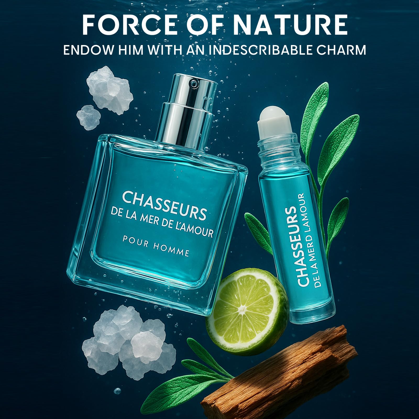 Pheromone Cologne for Men, Long Lasting Perfume Oil, Captivating Masculine Scent to Enhance Image, 2-Piece Set (1.7oz + 0.7oz)