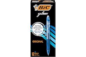 BIC Gelocity Original Smooth Writing and Comfortable Grip Gel Pen, 12-Count in Blue Ink
