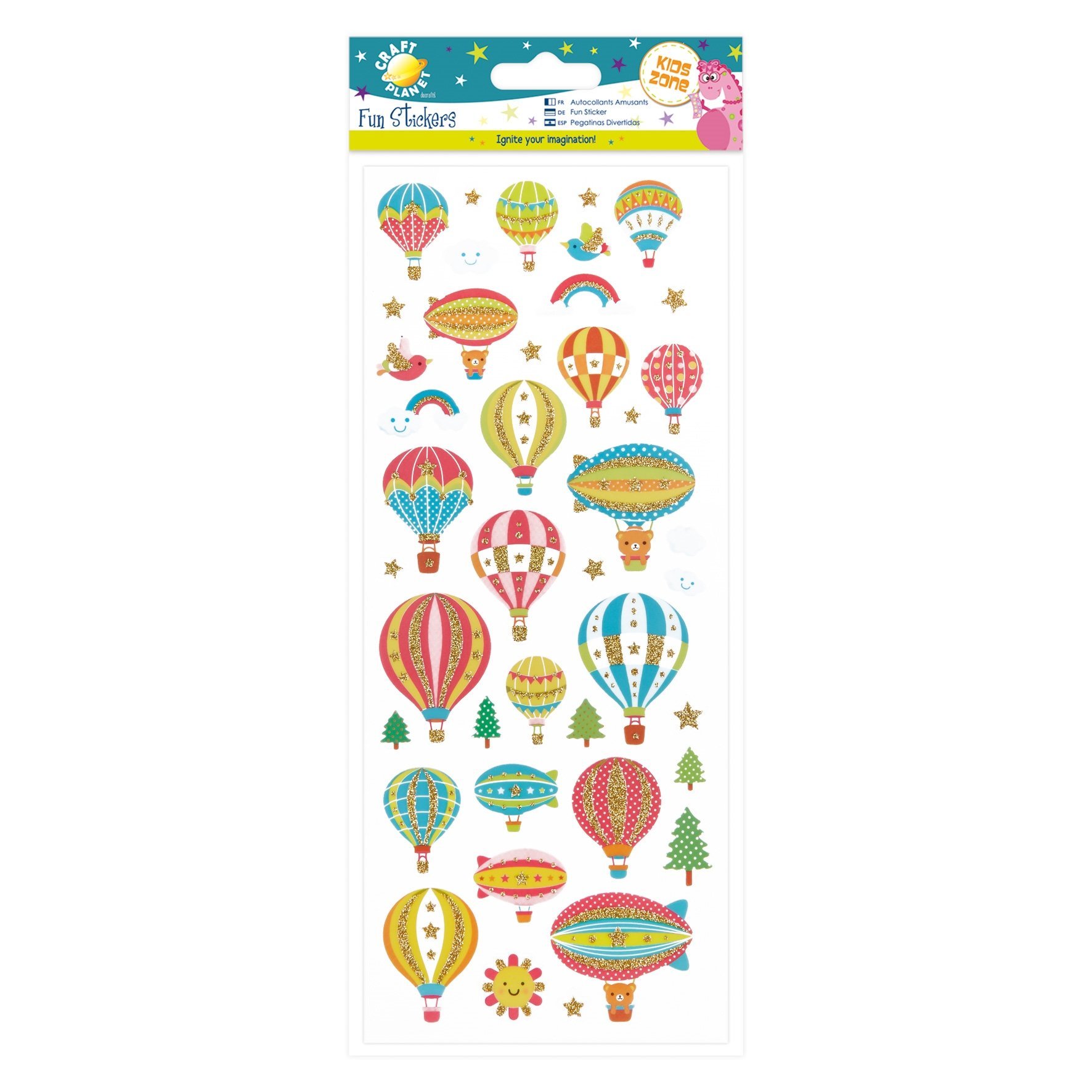 Craft Planet Fun Stickers, Hot Air Balloons, for Young Crafters Collection, Posters, Card Making, Scrapbooking, Party Bag Fillers, Books, Reward Charts, Invites, Crafts