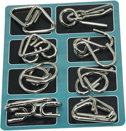 Shopaholic Metal Wire Puzzles,Test Mind Game Toys Brain Teaser,Gift for Kids Set of 8
