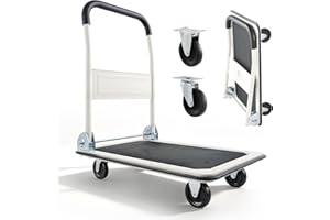 VEVOR Foldable Push Cart Dolly, 330 lbs Load Capacity, Folding Platform Truck with Swivel Wheels, Moving Platform Hand Truck 