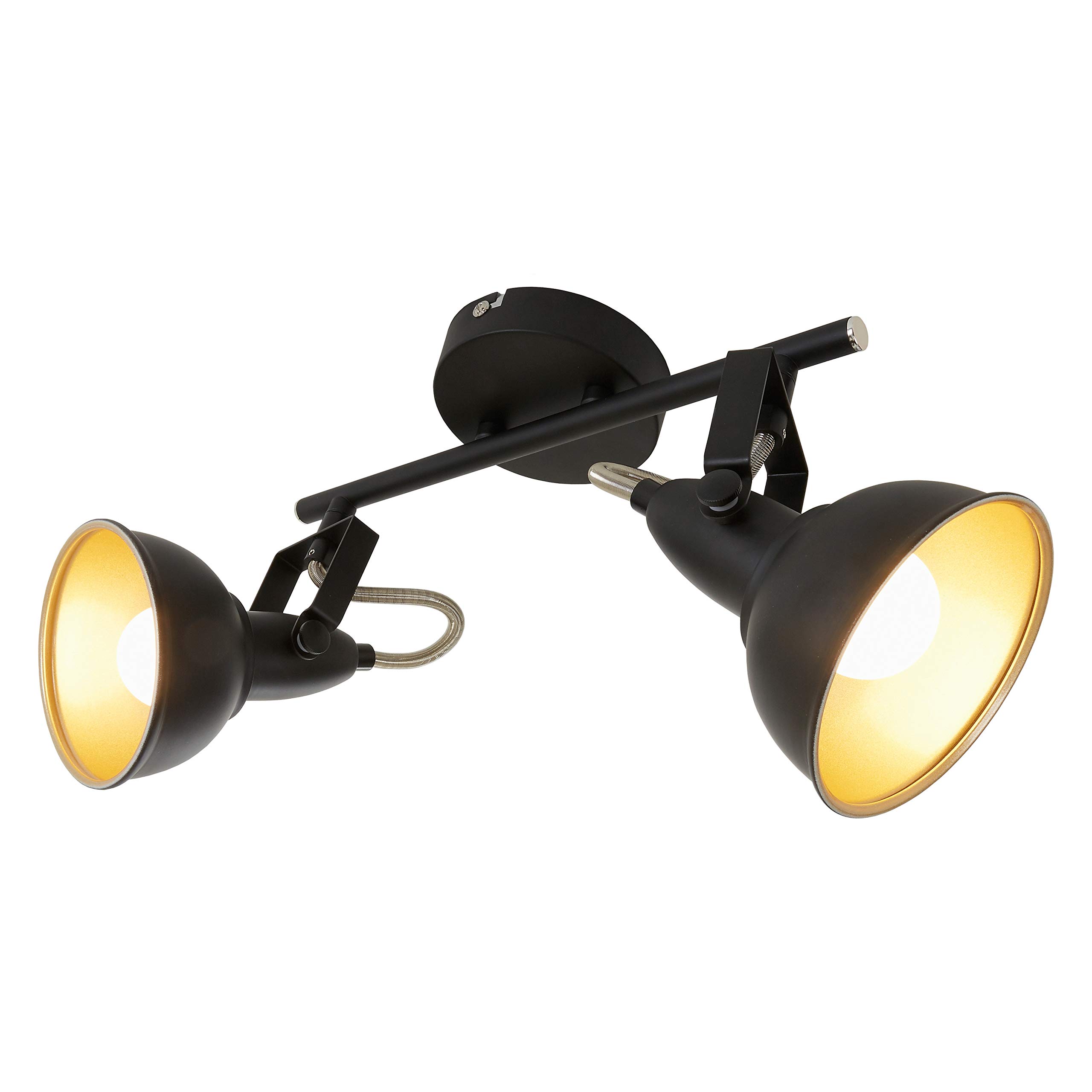 Briloner Leuchten Modern ceiling light, retro/vintage design, 2 rotatable spotlights, metall black-gold look, E14, IP20, max. 40 Watt, length: 30.4 cm, 2 Spot — image 1