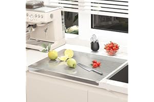 Stainless Steel Cutting Boards for Kitchen, 304 Stainless Chopping Board, Non-Slip Metal Cutting Board for Meat, Fruits, Vege