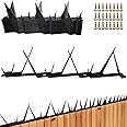 Heavy Duty Metal Fence Spikes-Anti Climb Security Spikes for Fence and Wall-Intruder and Animal Deterrent (Black, 178 inches)
