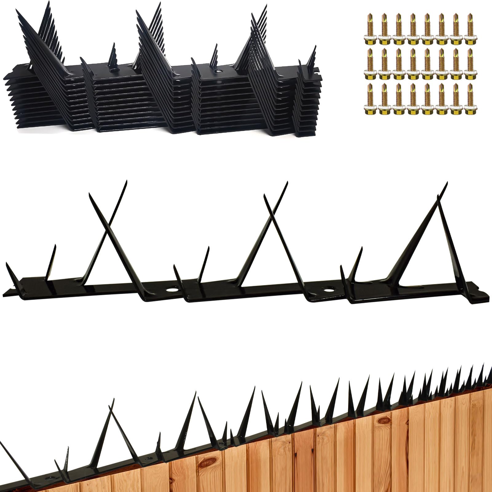 Photo 1 of Heavy Duty Metal Fence Spikes-Anti Climb Security Spikes for Fence and Wall-Intruder and Animal Deterrent (Black, 178 inches)