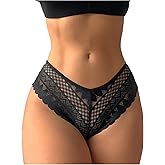 Milumia Women Sexy Hollow Out Lace Brief Panties Low Rise Criss Cross Back Cheeky Underwear