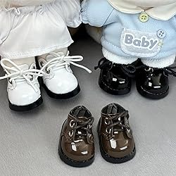 Mini Doll Shoes, 1 Pair Cute Black Leather Shoes