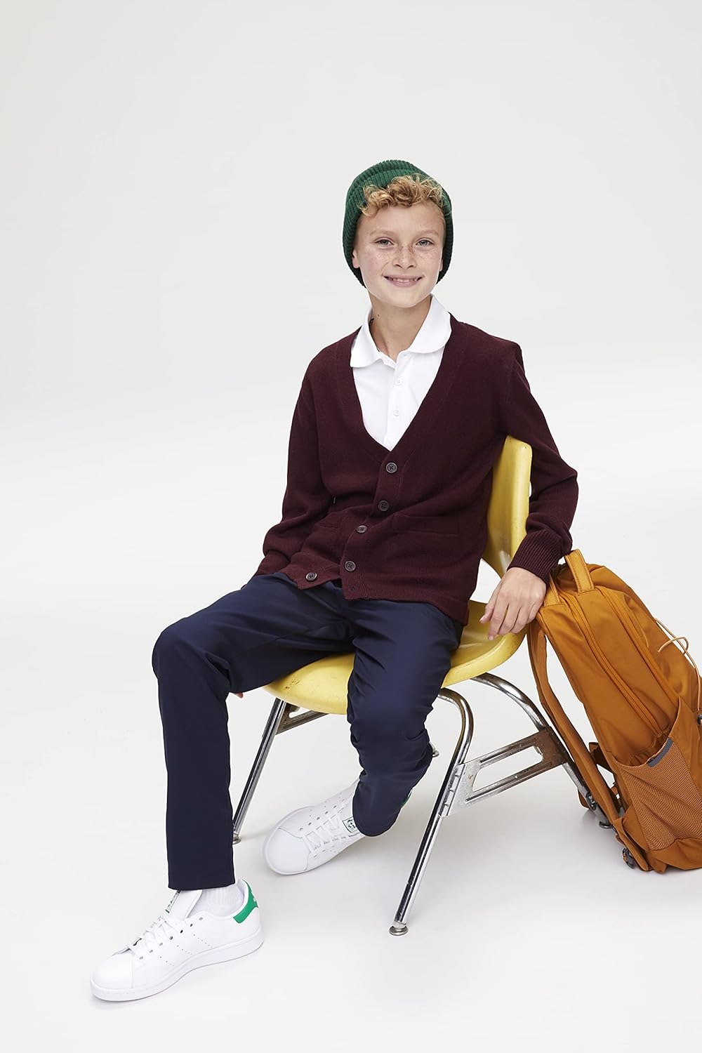 French Toast Boys' Anti-Pill V-Neck Cardigan Sweater (Standard & Husky): Clothing