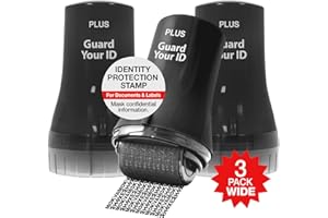 GYID Wide Advanced Confidentiality Roller Stamp by Guard Your ID for Personal Information Concealment, As Seen on TV (3-Pack, Black)