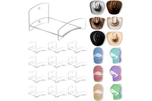 TimDonki Cowboy Hat Rack(12Pack) - Wide Brimmed Organizer - Strong Adhesive Cowboy Holder - 2.2Inch Hooks for Walls - 2 Mounting Option Holder - Hangers for Doors and Closets - Clear