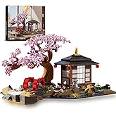 Cherry Blossom Bonsai Tree Building Set, Tranquil Zen Gardens Building Kit Japanese Sakura Tree House Architecture Building Blocks Model Pen Holder&Desk Organizer Gifts for Adult Teens 916 PCS
