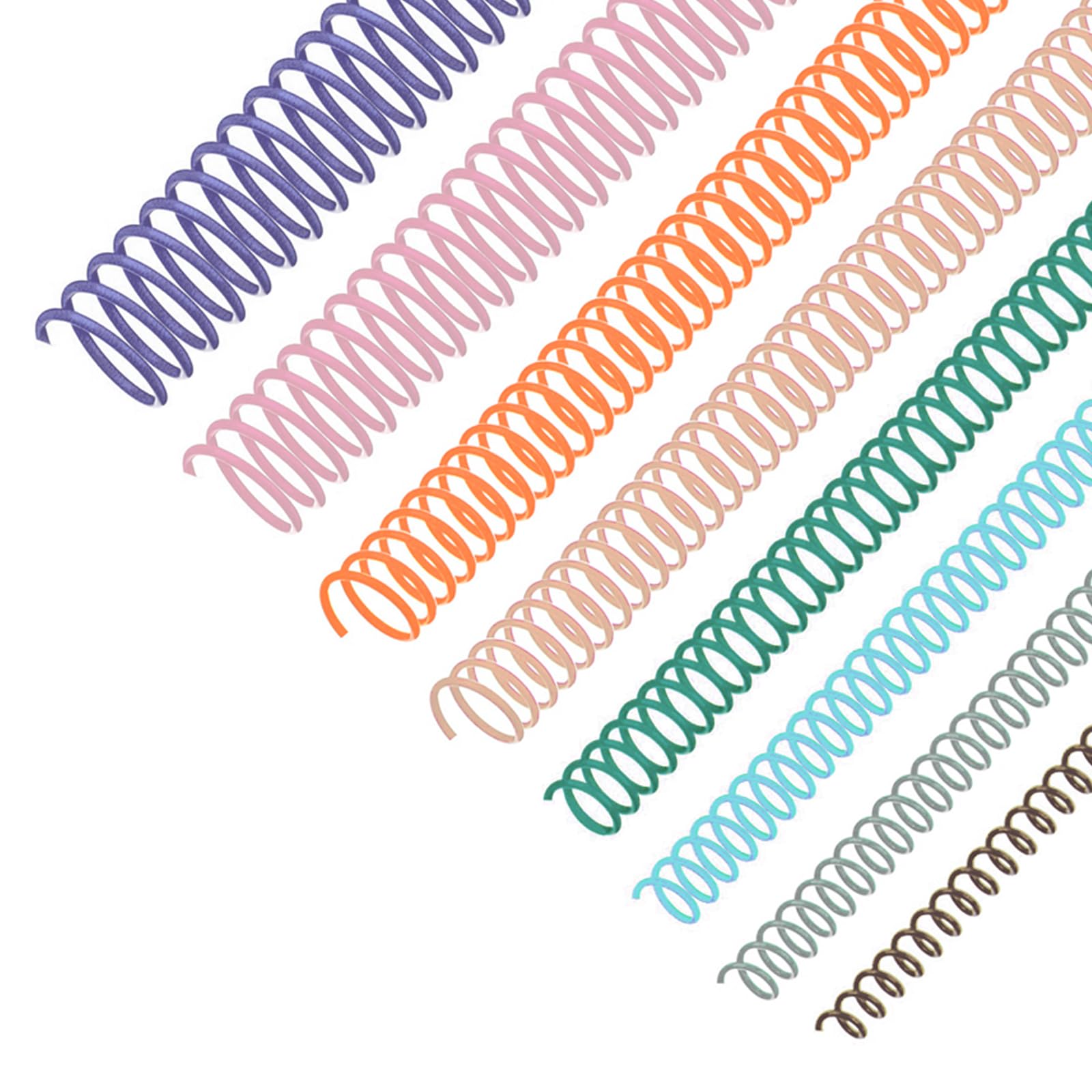 Photo 1 of 120 Pack Plastic Spiral Binding Coils Binder Binding Spirals Rings Multi Size Spiral Binding Wire Combs Spines Coils, 4:1 Pitch, 1/4 5/16 3/8 1/2 9/16 5/8 3/4 7/8 Inch (Pastel Color)